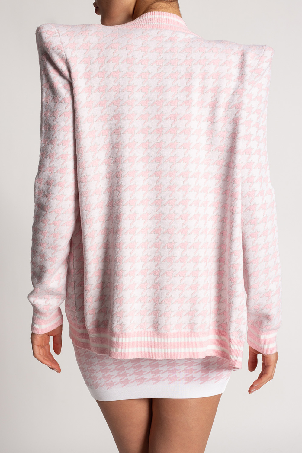 Lumignon Houndstooth fur knit top ピンク Lumignon Houndstooth fur knit top【ピンク】